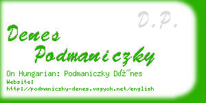 denes podmaniczky business card